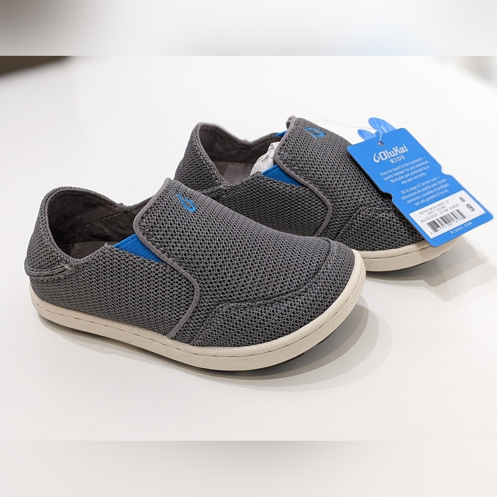 OluKai Nohea Mesh Boys/Unisex/Kids- Grey/Scuba